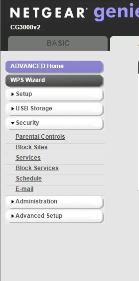 Netgear Advanced Tab