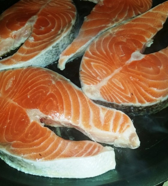 Fresh Salmon Sizzling